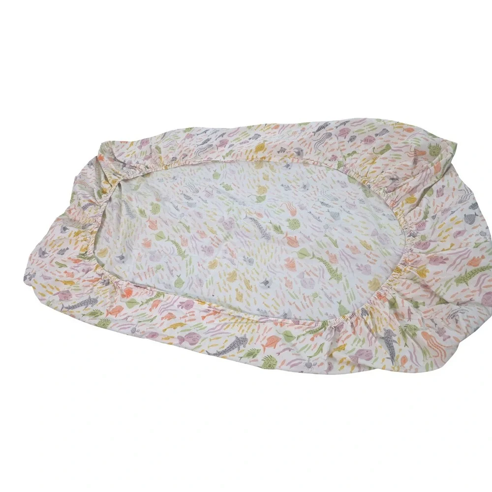 West Elm‎ Kids Crib Fitted Sheet 100% Organic Cotton Sea Creatures Print